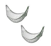 Relaxdays Set 2 Hamacas de Red, Cama Colgante Exterior Ligera, 1 Persona, Camping o Jardín, hasta 120 kg, Verde Oscuro
