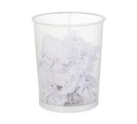 Relaxdays Set 2 papeleras de metal blanco tamaño L blanco
