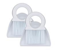 Relaxdays Set 2 recogedores de mano con cepillo blanco