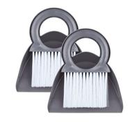 Relaxdays Set 2 recogedores de mano y 2 cepillos blanco,gris