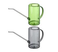 Relaxdays Pack 2 regaderas para plantas 1 L verde,plata,gris