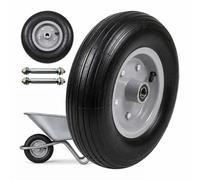 Relaxdays Set 2 ruedas carretilla 4.00-6 maciza negro,gris