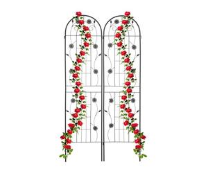 Relaxdays Set 2 soportes para enredaderas 200 cm negro