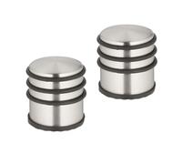 Relaxdays Set 2 topes puerta de acero inoxidable negro,plata