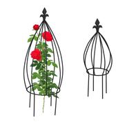 Relaxdays Set 2 tutores plantas forma de cebolla negro