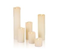 Relaxdays Set 24 velas LED de cera crema