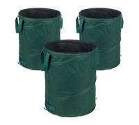 Relaxdays Set 3 bolsas pop up de jardín 90L verdes verde oscuro,negro