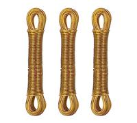 Relaxdays Set 3 Cuerdas Tendedero 20 m, Cordeles Colgar Ropa, Cables Acero y PVC Tensables, Extra Resistentes, Amarillo