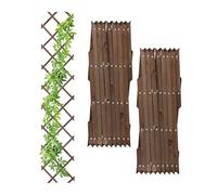 Relaxdays Set 3 Guías Plantas Trepadoras, Extensibles, Enrejado Enredaderas, Balcón y Terraza, 180 cm, Madera, Marrón