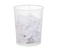 Relaxdays Set 3 papeleras de metal blanco tamaño L blanco
