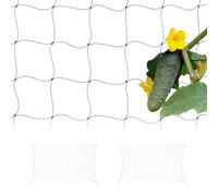 Relaxdays Set 3 Redes Plantas Trepadoras Invernadero, 180x500 cm, Malla Enrejado Pepinos, Tomates, Agujeros 10 cm, Verde