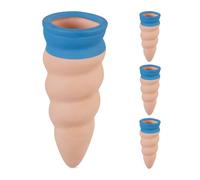 Relaxdays Set 4 conos de riego forma curva azules azul,marrón claro