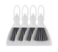 Relaxdays Set 4 escobas de mesa diseño bailarina blanco,gris