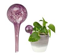 Relaxdays Set 4 Globos Riego, Sistema Autorriego Planta Interior y Exterior, Biberón Maceta, Vacaciones, Ø 6cm, Vidrio, Púrpura