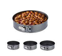 Relaxdays Set de 4 moldes redondos antracita,plata