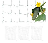 Relaxdays Set 4 Redes Plantas Trepadoras Invernadero, 200x250 cm, Malla Enrejado Pepinos, Tomates, Agujeros 10 cm, Verde