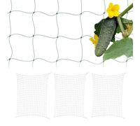 Relaxdays Set 4 Redes Plantas Trepadoras Invernadero, 200x350 cm, Malla Enrejado Pepinos, Tomates, Agujeros 10 cm, Verde