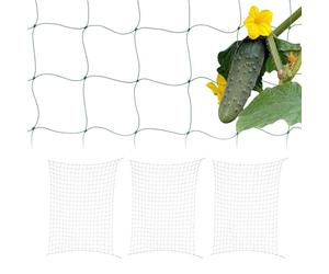 Relaxdays Set 4 Redes Plantas Trepadoras Invernadero, 200x350 cm, Malla Enrejado Pepinos, Tomates, Agujeros 10 cm, Verde