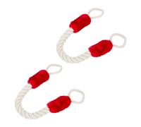 Relaxdays Set 4 topes para puerta de cuerda roja crema,rojo