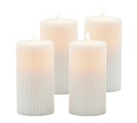 Relaxdays Set 4 velas LED 18 cm blanco