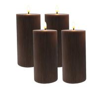 Relaxdays Set 4 velas LED 18 cm marrón