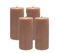 Relaxdays Set 4 velas LED 18 cm rosa