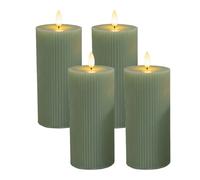 Relaxdays Set 4 velas LED 18 cm verde