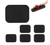 Relaxdays Set 6 Bandejas Bar, Superficie Antideslizante, Plato Rectangular Servir, Bebidas, Gastronomía, 41x30 cm, Negro