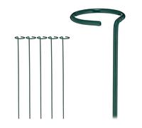 Relaxdays Set 6 tutores plantas con anillo 60 cm verde oscuro