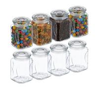 Relaxdays Set 8 botes de cristal con tapa 750 ml transparente