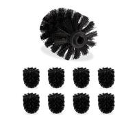 Relaxdays Set 9 cepillos de recambio escobilla WC negro