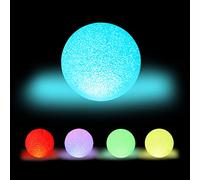 Relaxdays Set de 10 lámparas LED, Cambio de color, Con pilas, Sin cable, Interior, Multicolor, Ø 15 cm, Blanco