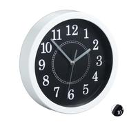 Relaxdays Set de 10 relojes de pared blancos blanco,negro,gris