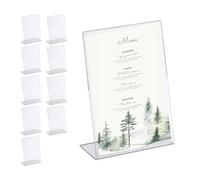 Relaxdays Pack de 10 soportes de sobremesa DIN A5 transparente