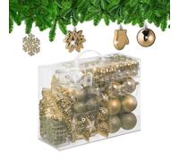 Relaxdays Set de 100 bolas de árbol de Navidad blanco,crema,plata