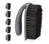 Relaxdays Set de 12 cepillos para fregar negro,gris