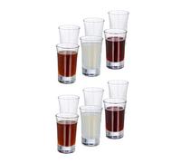 Relaxdays Set de 12 vasos para chupitos, Juego de vasos para tequila, 4 ptos para lavavajillas, Transparente