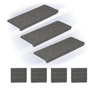 Relaxdays Set de 15 alfombras para escaleras gris