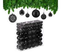 Relaxdays Set de 150 bolas de árbol de Navidad negro,plata