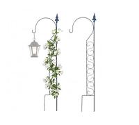 Relaxdays, Set de 2, 116 x 28 cm, Vara de Pastor, Enrejado para trepadoras, Metal, autoportante, Negro