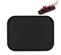 2 Bandejas de Bar, Superficie Antideslizante, Plato Rectangular Camareros, Bebidas, Gastronomía, 41 x 30 cm, Negro