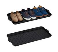 Relaxdays Set de 2 bandejas zapatos negro