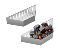 Relaxdays Set de 2 cestas de carbón para barbacoa plata