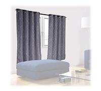 Relaxdays Set de 2 Cortinas, 175x135 cm, Opacas, Oscuras, Estampado Barroco, Sobrecortinas para Control de Luz, Gris