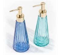 Relaxdays Set de 2 dispensadores de jabón 320 ml azul,oro,verde