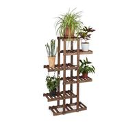 Relaxdays Set de 2 escaleras para plantas marrón oscuro