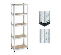 Relaxdays Set de 2 estanterías carga pesada 180x60x30 cm, 500 kg, plateado