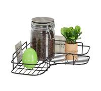 Relaxdays Set de 2 estantes esquineros cocina negro,plata
