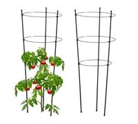 Relaxdays Set de 2 jaulas tomateras negras 76 cm negro