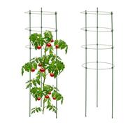 Relaxdays Set de 2 jaulas tomates 91 cm verde oscuro